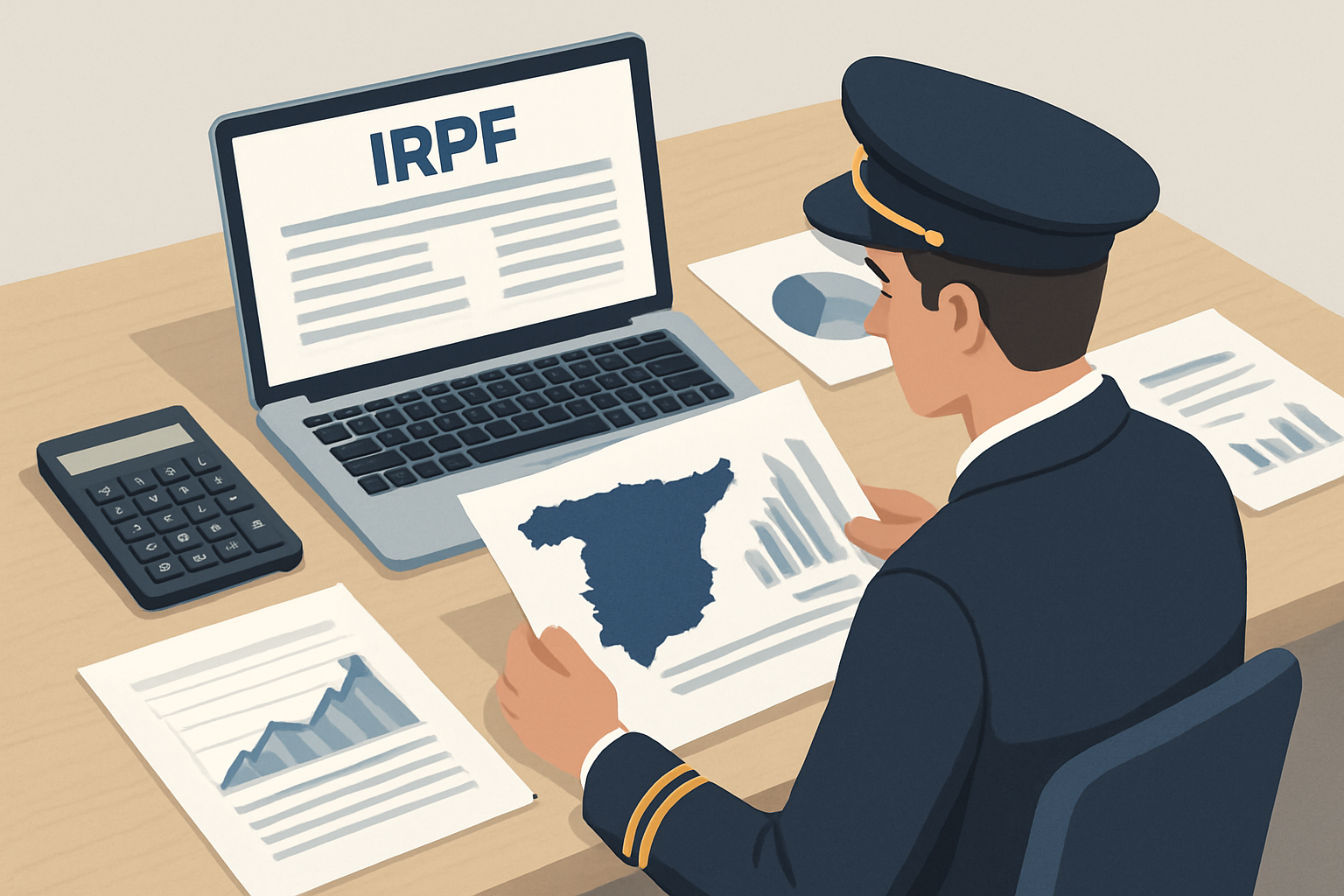 Sueldo neto piloto de avion en España 2026: IRPF y cotizaciones