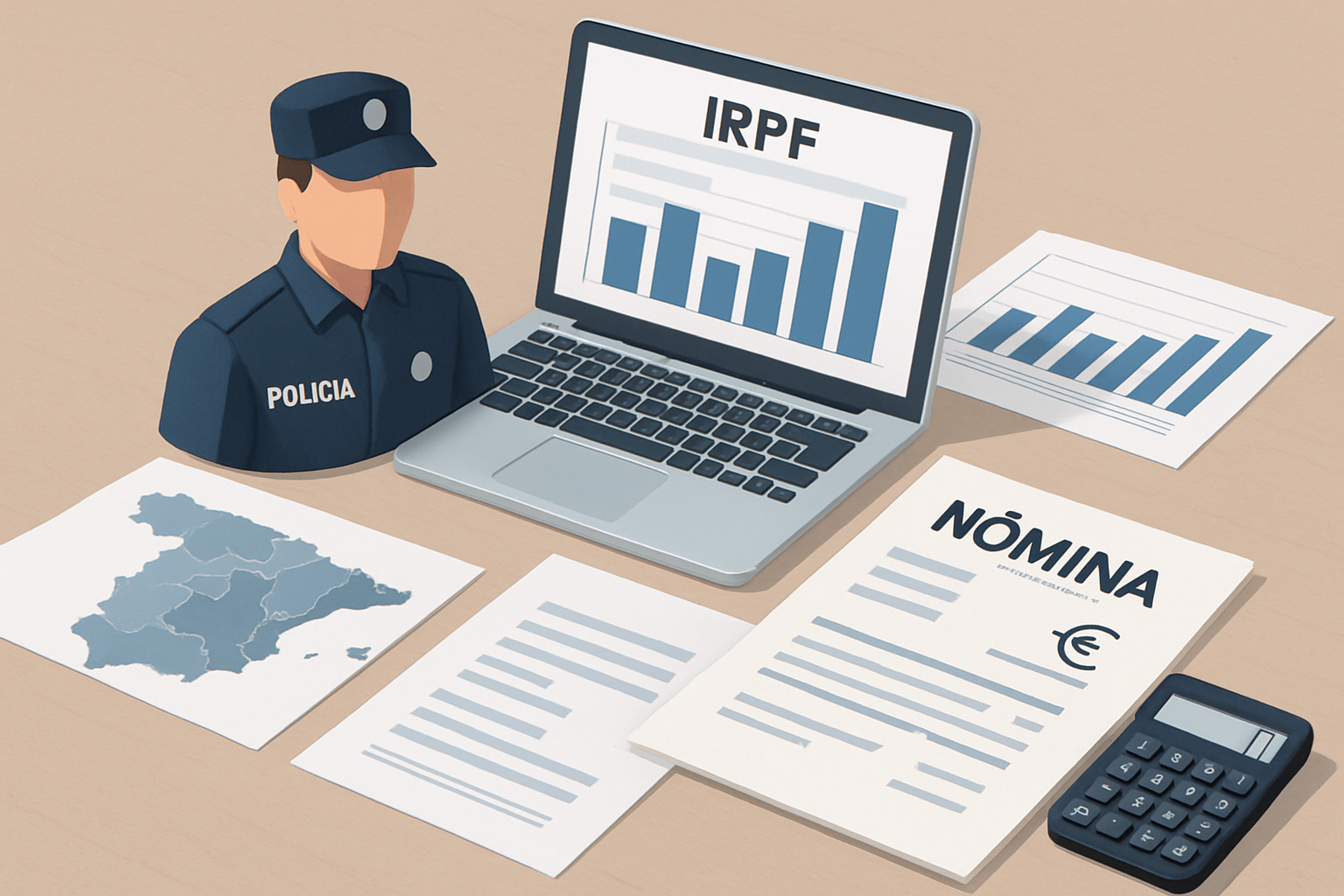 Sueldo neto de un Policía Nacional en España en 2025: IRPF, cotizaciones y pagas